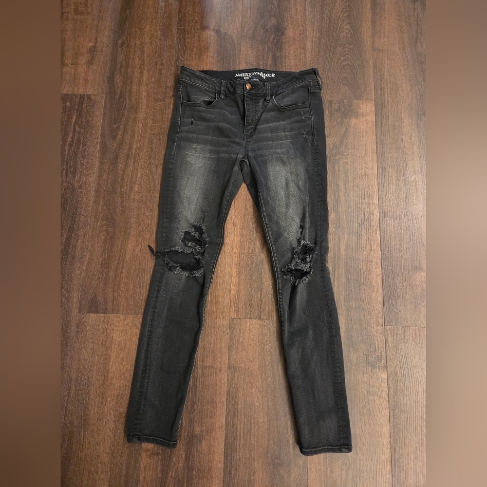 Distressed Black Jeans